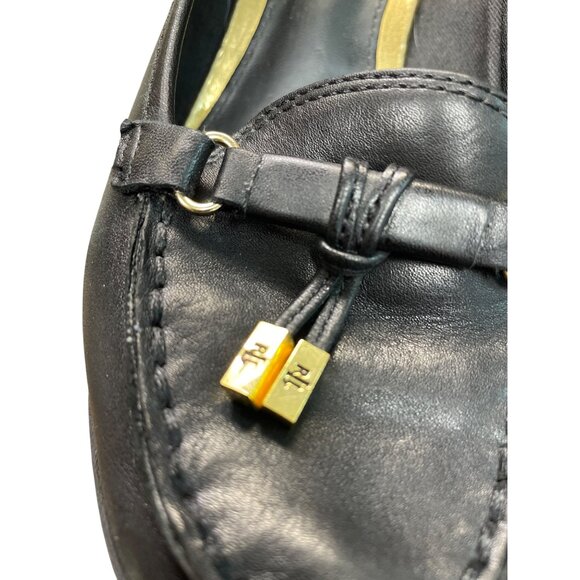 Ralph Lauren Lauren Womens Black Leather Wedge Heels Size 7.5B SKU 9179 - Picture 10 of 14